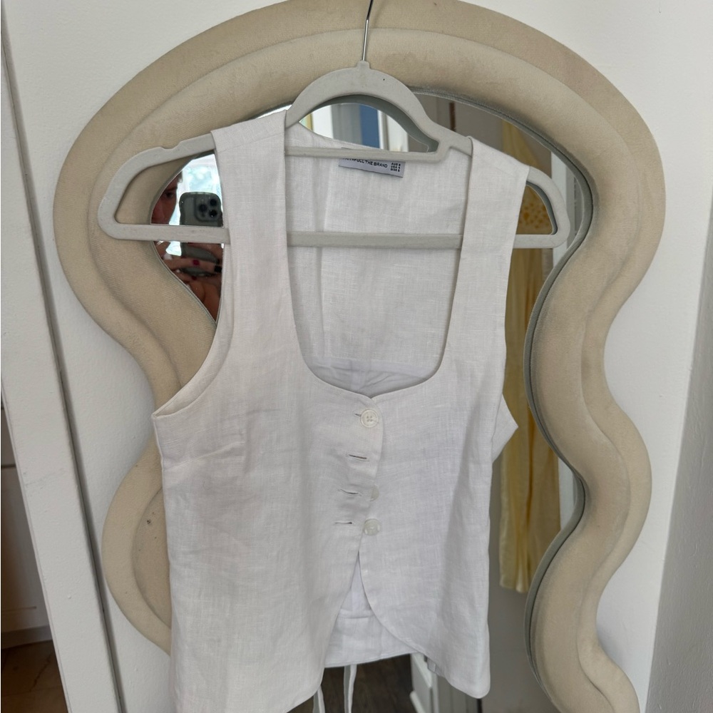Faithfull White linen vest top